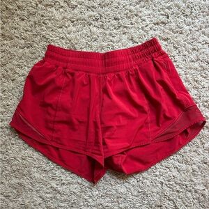 Lululemon 4” Hotty Hot Shorts in Dark Red - Size 4